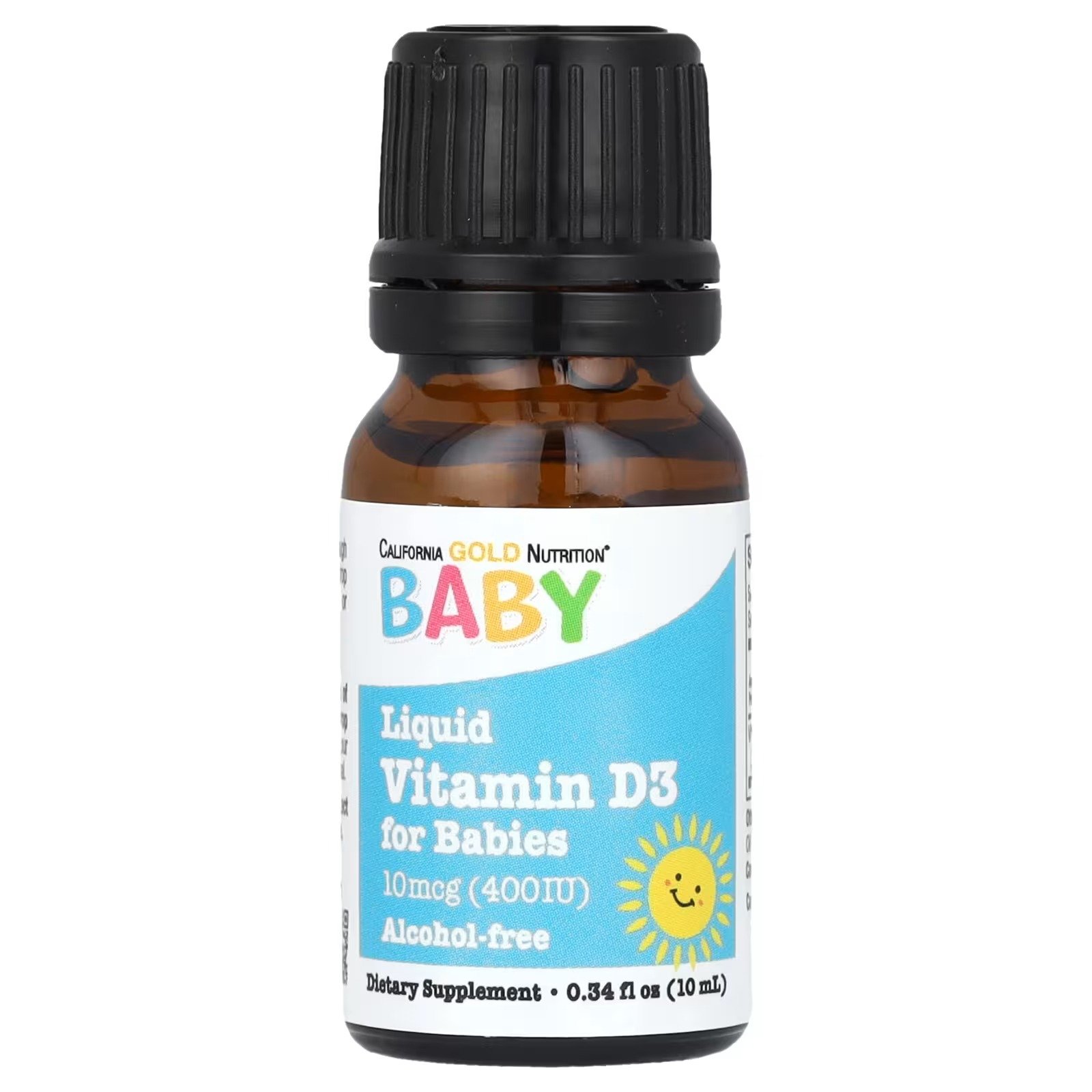 vitamina d3 em gotas para bebês, 10 mcg (400 ui), 10 ml (0,34 fl oz) california gold nutrition