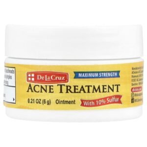 pomada de enxofre, medicamento para acne, potência máxima, 0,21 oz (6 g) de la cruz