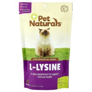 fígado de galinha, l lisina, para gatos, todos os tamanhos, 60 cápsulas mastigáveis, 90 g (3,17 oz) pet naturals