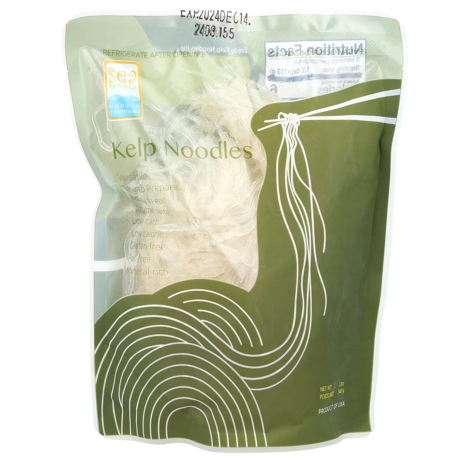 noodles de alga castanha, 340 g (12 oz) sea tangle noodle company