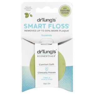fio dental inteligente, sabor de cardamomo natural, 27 m dr. tung's